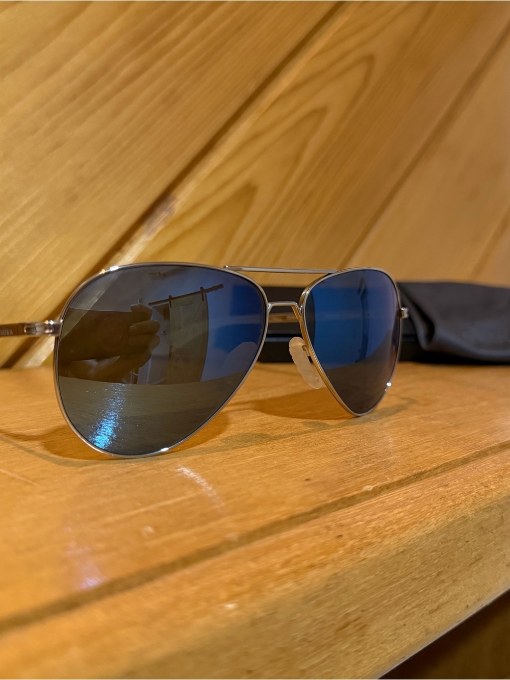 Roka Phantom Titanium Mirrored Aviator Sunglasses - Blue Lenses